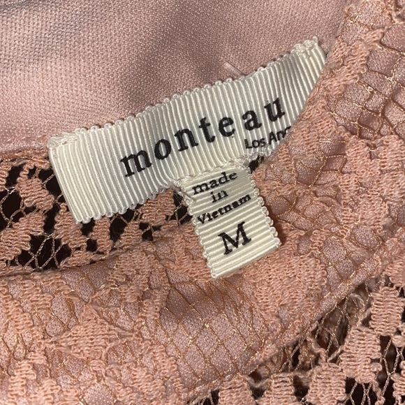 Monteau Lace Tunic Top Flower Detail Sleeveless Size M - Picture 8 of 9